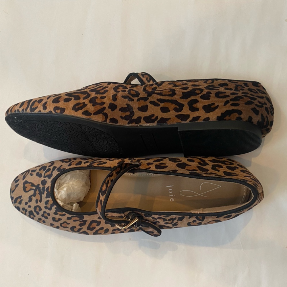 Joie Maryjane ballet flat shoe in Brown Leopard Print Flats shoe 9.5M
